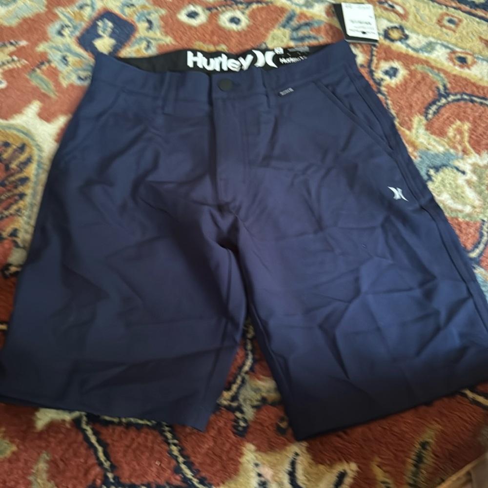 NWT Navy Men’s Hurley Tech Shorts with 28 inch waist